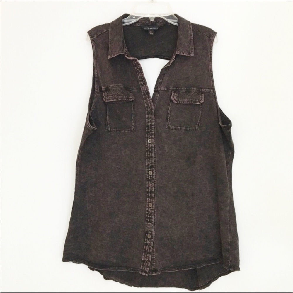 Rock & Republic Burnout Purple Sleeveless Top